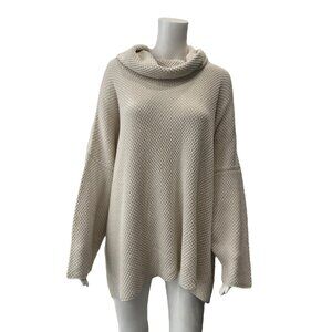 $750 NWT Eskandar Cream Ivory Cowl Neck Knit Sweater one size